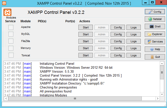 Xampp Control Panel